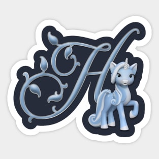 Monogram H Custom Unicorn Sticker